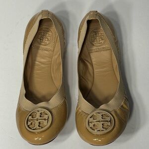 Tory Burch Women's Tan Ballet Flats size 5.5 pre owned great condition
